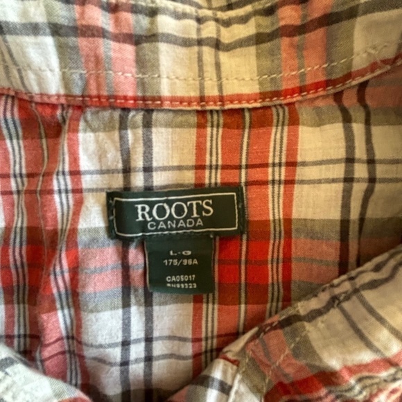 Roots ladies plaid button down cotton long sleeve shirt size L - Picture 5 of 10